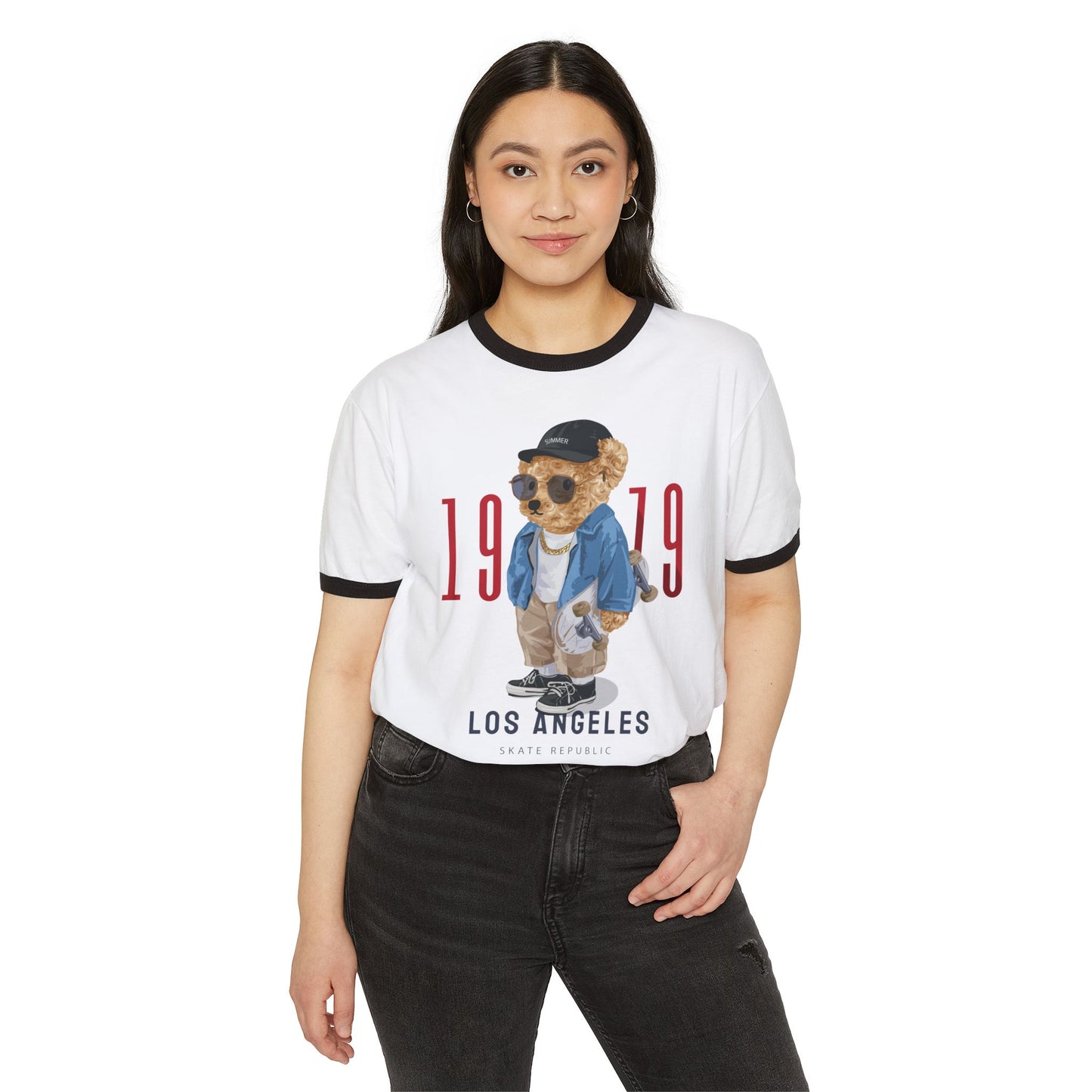 Retro Bear Graphic T-Shirt, Unisex Vintage Tee, Casual Summer Top, Birthday Gift, Streetwear Style, 1979 Los Angeles Design