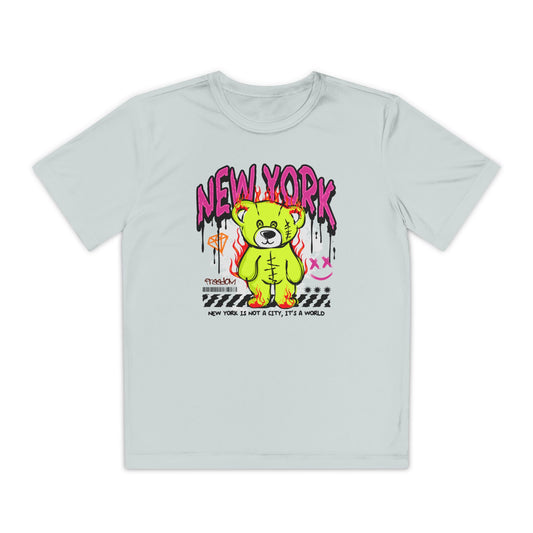 Youth Graphic Tee, Cool Youth T-Shirt, Trendy Urban Shirt, Vibrant Streetwear, Gift for Kids, New York Style Apparel Silver