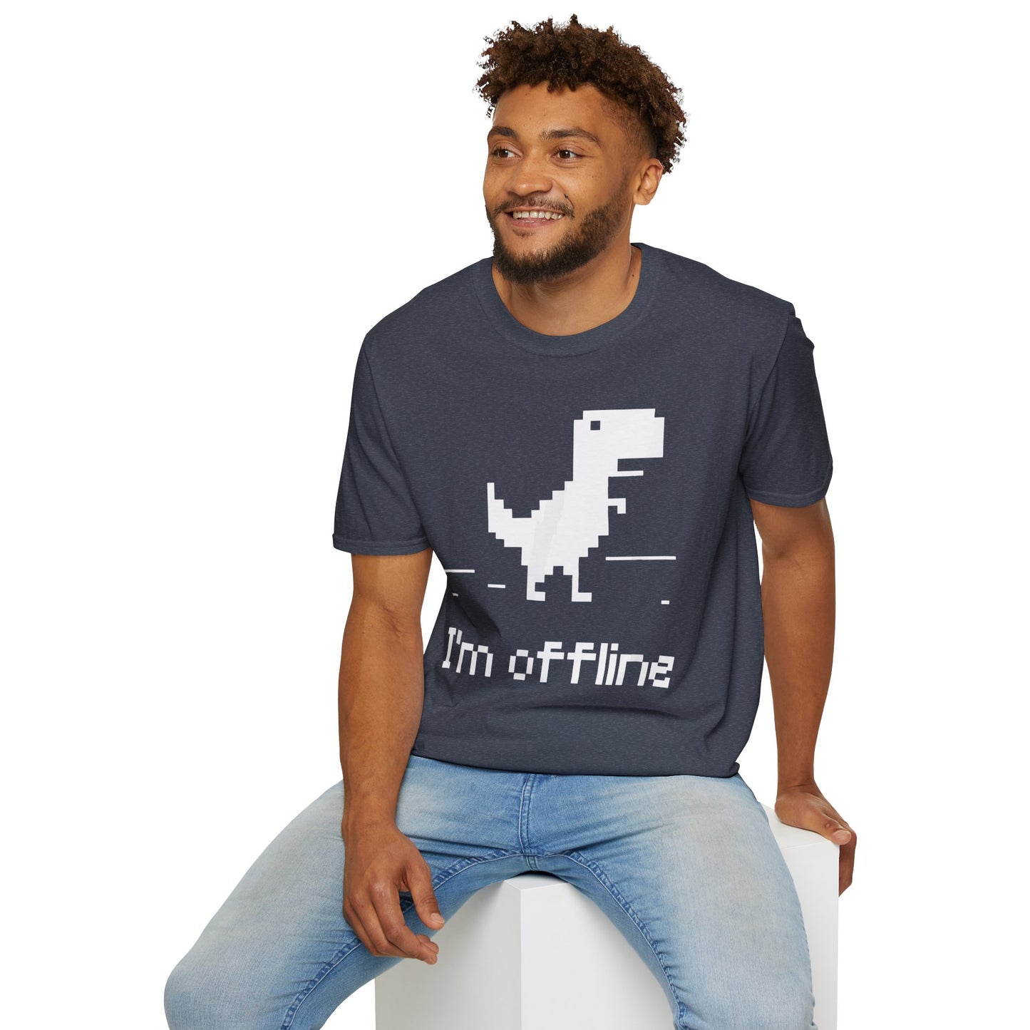 Retro Dinosaur Tee - I'm Offline T-Shirt | Perfect Gift for Gamers, Casual Wear, Retro Design, Birthday Surprise, Fun Gift