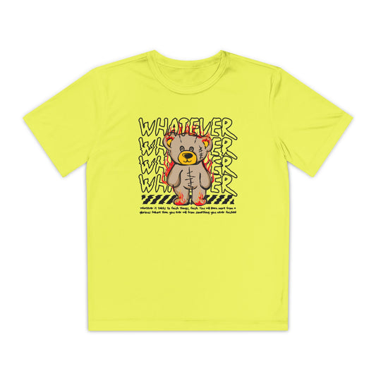 Bear Youth Graphic Tee, Motivational Tee for Kids, Fun Animal Print Shirt, Gift for Young Competitors, Casual Everyday Wear Neon Yellow