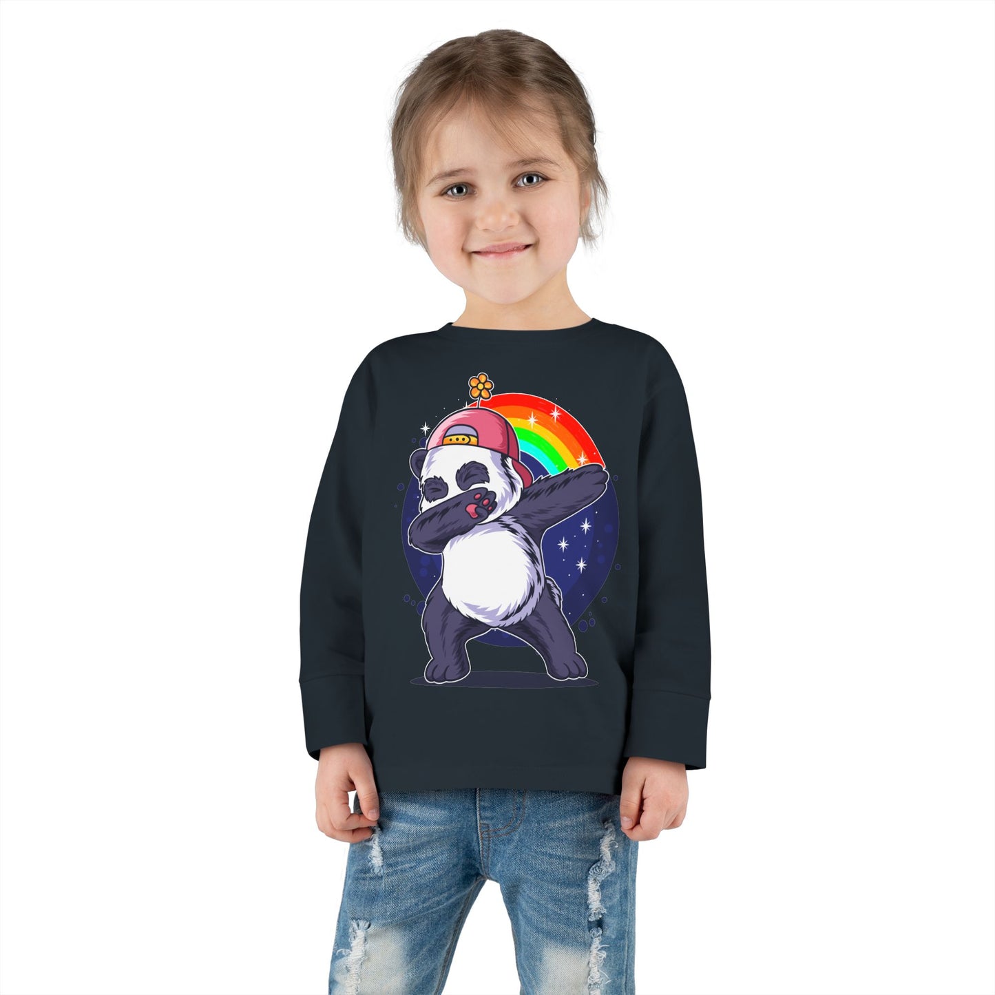 Adorable Panda Long Sleeve Tee for Toddlers - Cute, Funny, Stylish, Comfortable, Perfect for Playtime or Gifts
