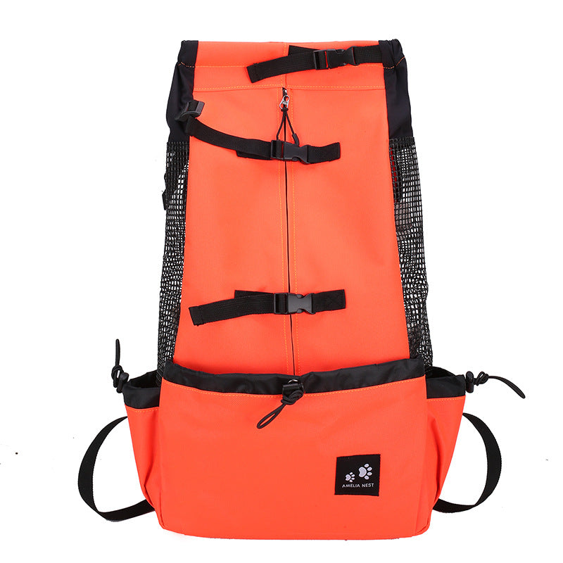 Pet Dog Carrier Bag Carrier For Dogs Backpack Out Double Shoulder Portable Travel Backpack Outdoor Dog Carrier Bag Travel Orange
