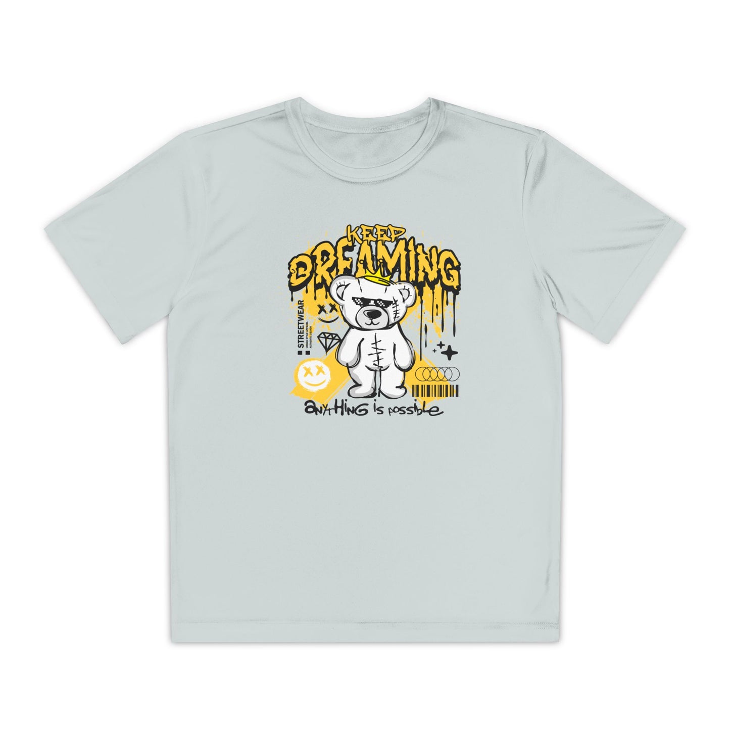 Keep Dreaming Youth Tee, Motivational Shirt, Children's Adventure Clothing, Birthday Gift, Cute Graphic Tee, Playful Style Silver