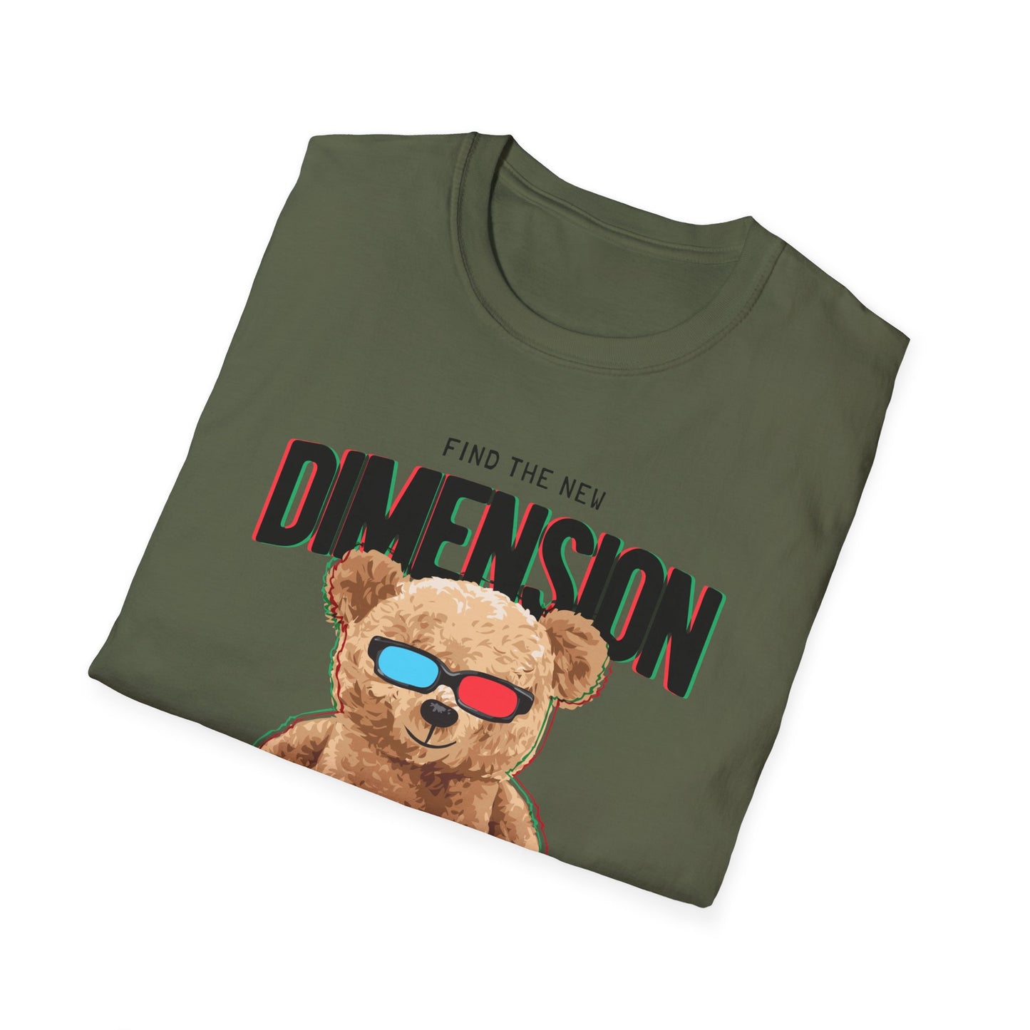 3D Teddy Bear Graphic Unisex Softstyle T-Shirt | Fun Casual Wear, Gift for Teens, Cute Outfit for Movie Night, Gift for Birthdays