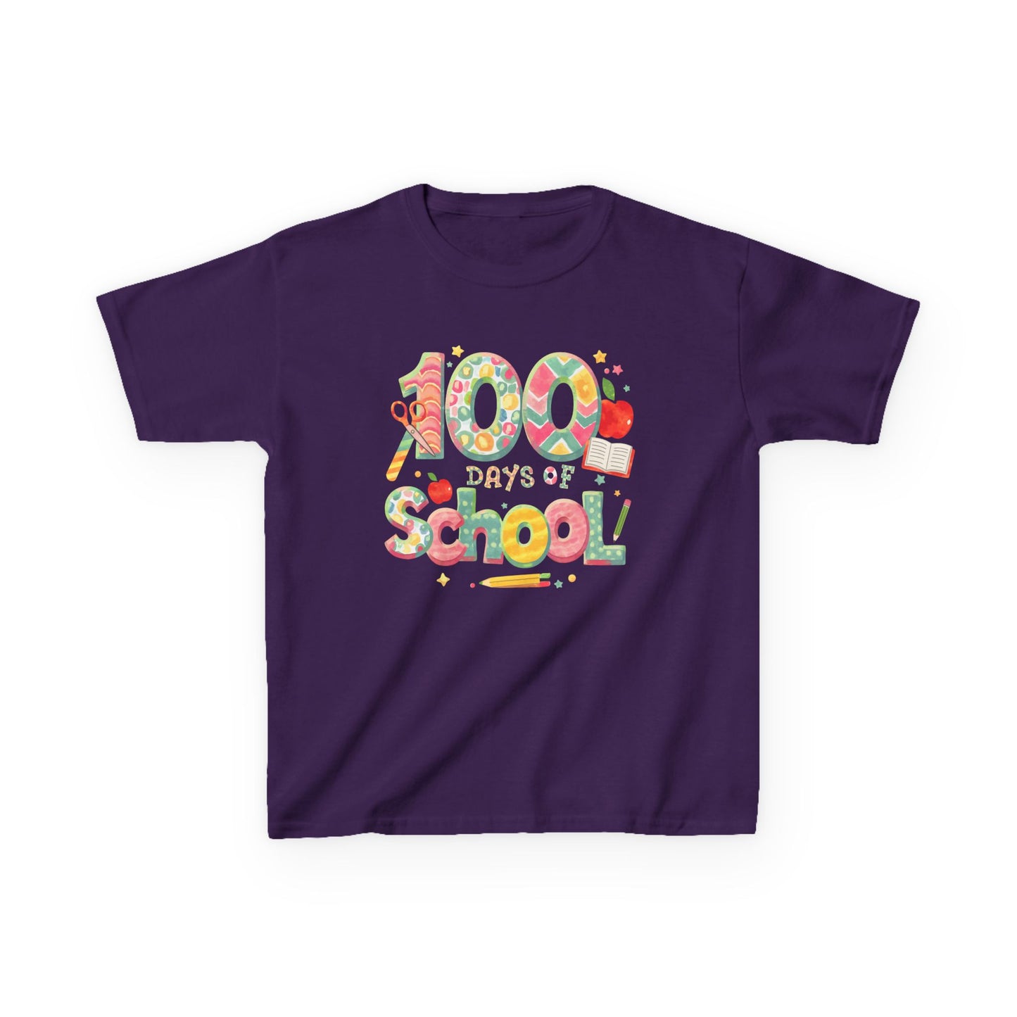 Kids School Celebration Tee - 100 Days of School, Class Shirt, Back to School Outfit, Fun Teacher Gift, Kids Education Apparel Purple