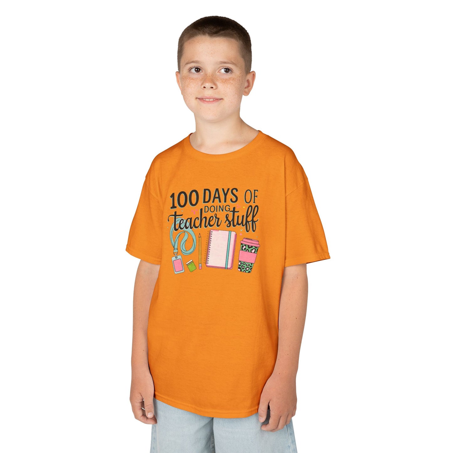 Teacher Appreciation Kids Tee, 100 Days of Teacher Stuff Shirt, School Spirit Tee, Gift for Future Educators, Kids' Classroom Apparel