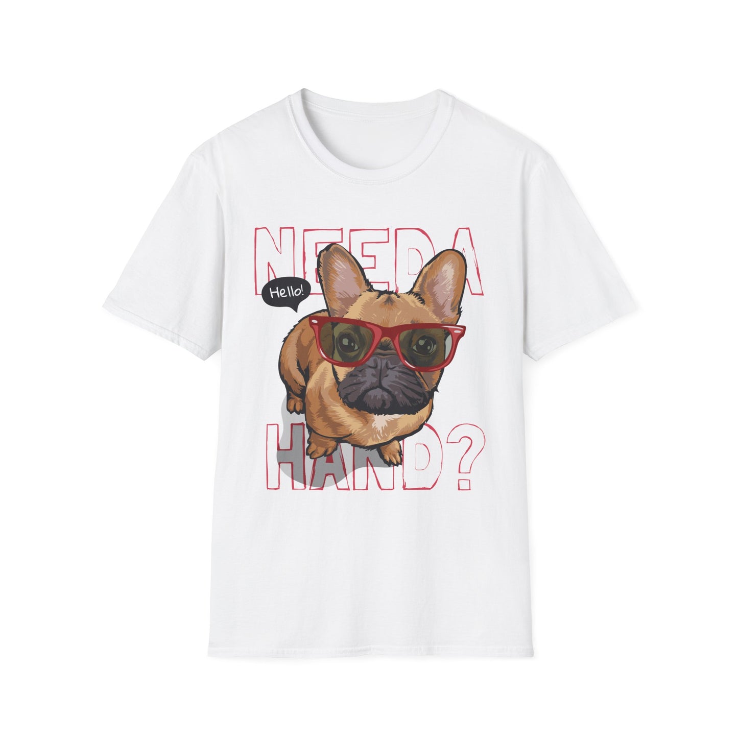 Funny Dog T-Shirt – Need a Hand? Unisex Softstyle Tee, Gift for Dog Lovers, Cute Pet Apparel, Casual Wear, Animal Lover Shirt White