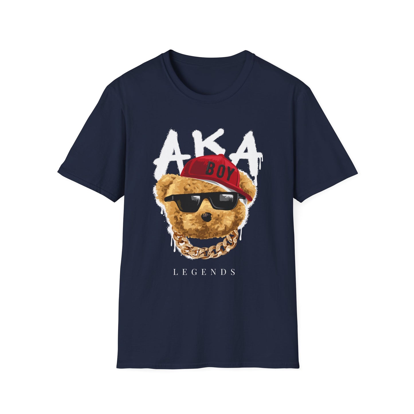 Trendy Graphic Tee: AKA Legends T-Shirt for Casual Wear, Gift for Bear Lovers, Stylish Summer Essential, Unisex Soft Tee Navy
