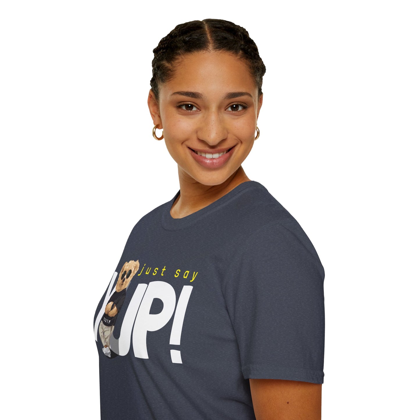 Unisex Casual Graphic Tee - Just Say YUP! Trendy T-Shirt for Everyday Wear, Gift for Friends, Fun Summer Fashion, Pop Culture Style