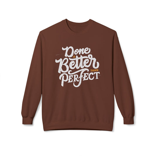 Motivational Fleece Sweatshirt: Cozy Crewneck, Perfect for Self-Care Days, Gift for Friends, Inspirational Quotes, Peer Encouragement Cocoa