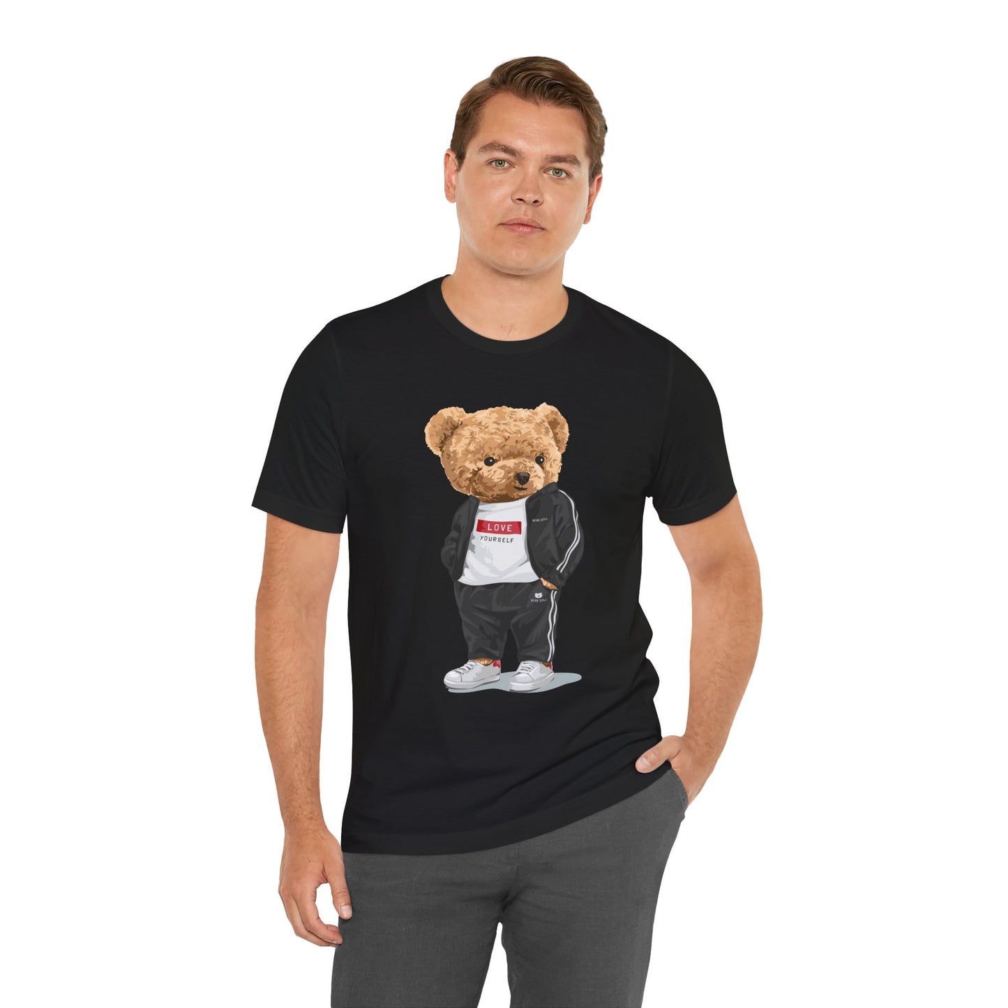 Streetwear Bear Graphic Tee, Casual Unisex T-Shirt, Fun Fashion for Teens, Gift for Birthday, Cool Outfit for Casual Days