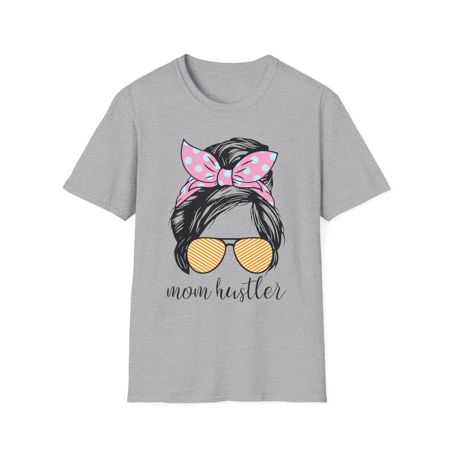 Mom Hustler T-Shirt, Cute Mom Gift, Casual Wear, Mother's Day Outfit, Gift for Moms, Everyday Style Sport Grey