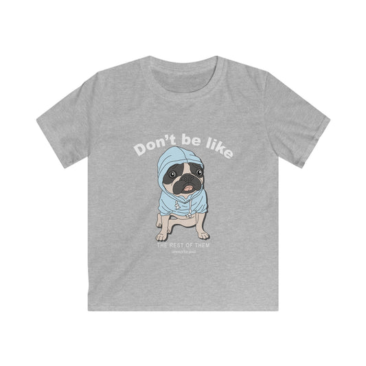 Cute Pug Kids Tee, Youth Dog T-Shirt, Funny Pet Lover Gift, Animal Themed Shirt, Kids Birthday Present Sport Grey