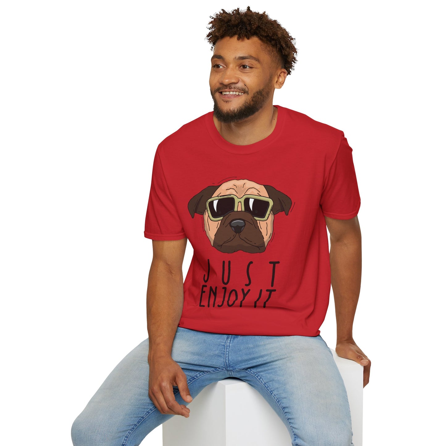 Cool Dog T-Shirt: Just Enjoy It, Funny Pet Lover Gift, Casual Everyday Wear, Unisex Graphic Tee, Gift for Dog Owners