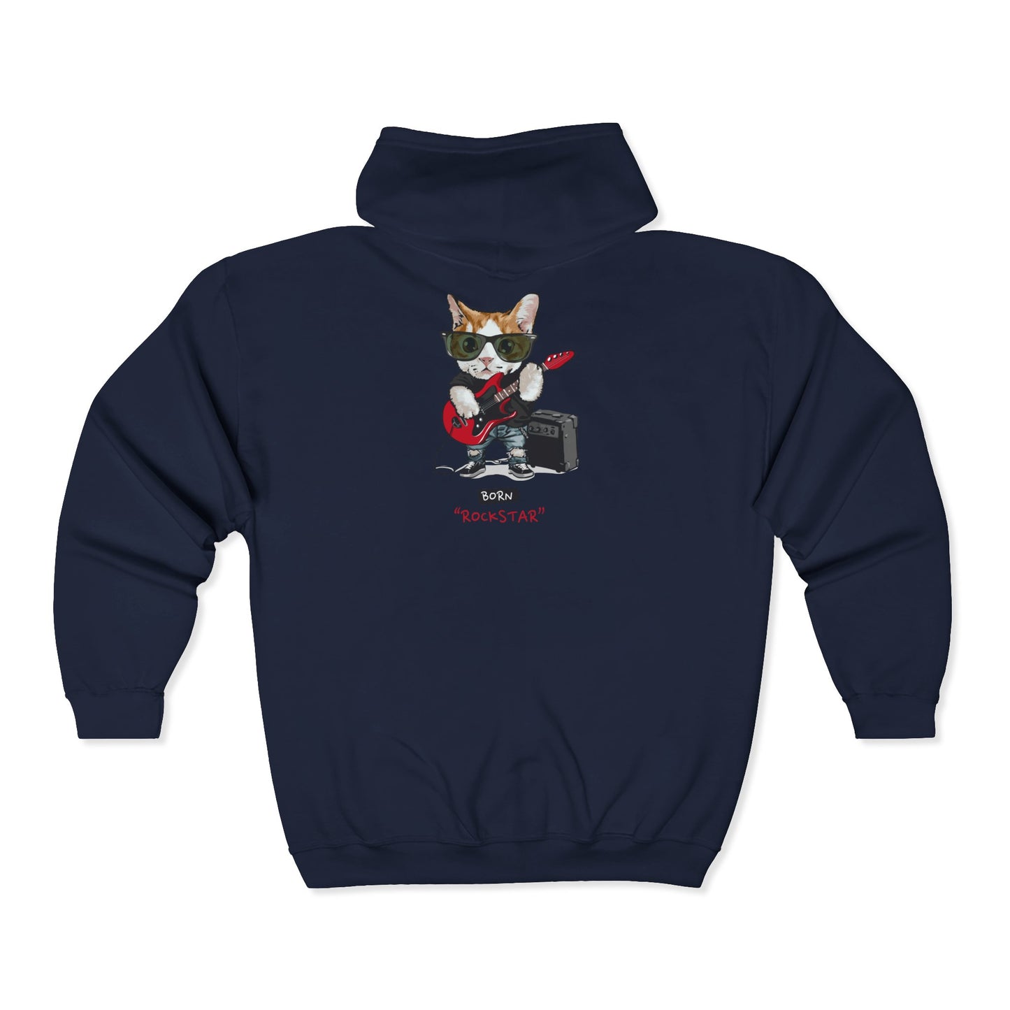 Rock Cat Hoodie: Cool Unisex Sweatshirt for Music Lovers, Gift for Cat Lovers, Fun Casual Wear, Perfect for Birthdays, Holidays