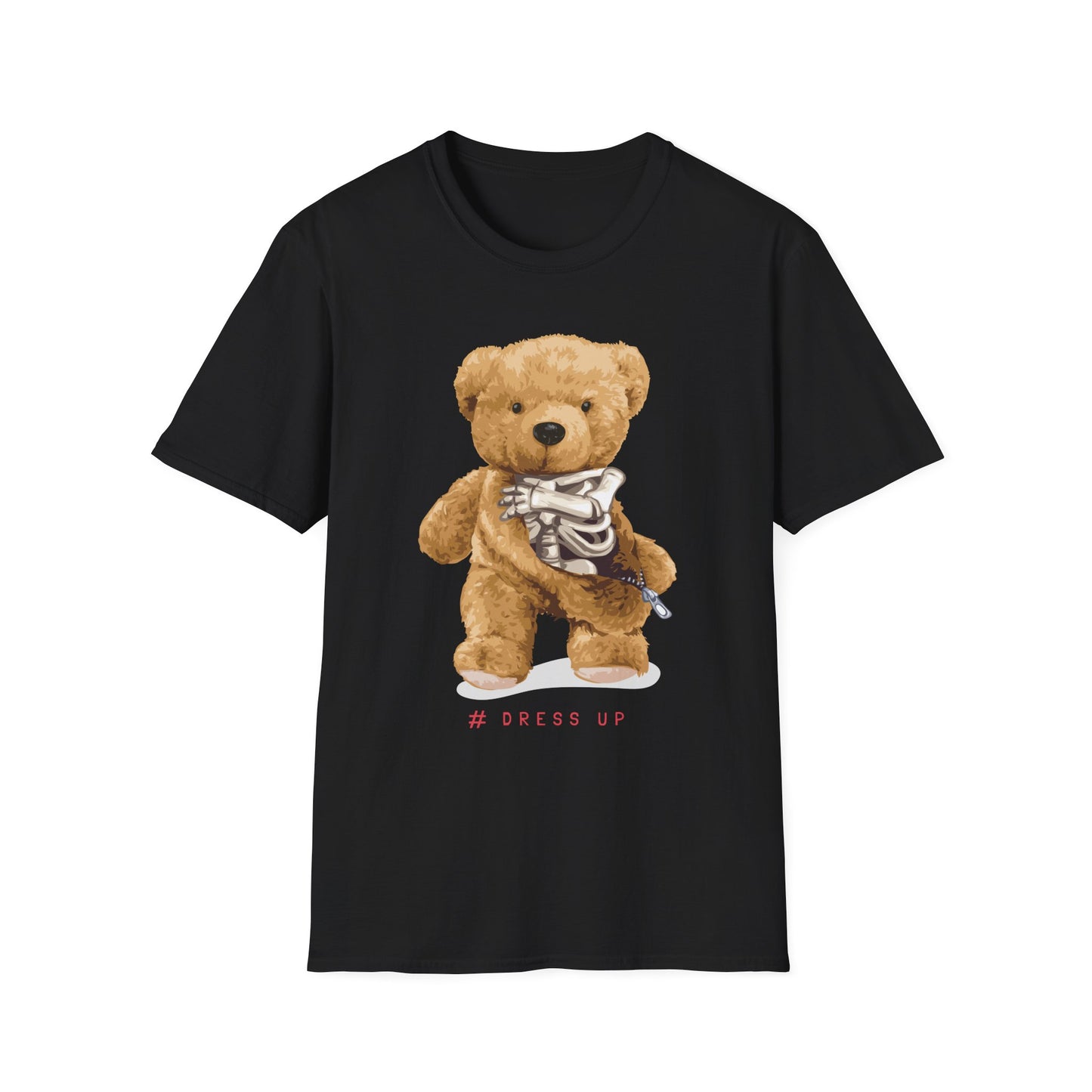 Cute Bear Graphic T-Shirt, Casual Cotton Tee, Fun Birthday Gift, Everyday Wear, Unique Animal Tee, Teddy Bear Shirt Black