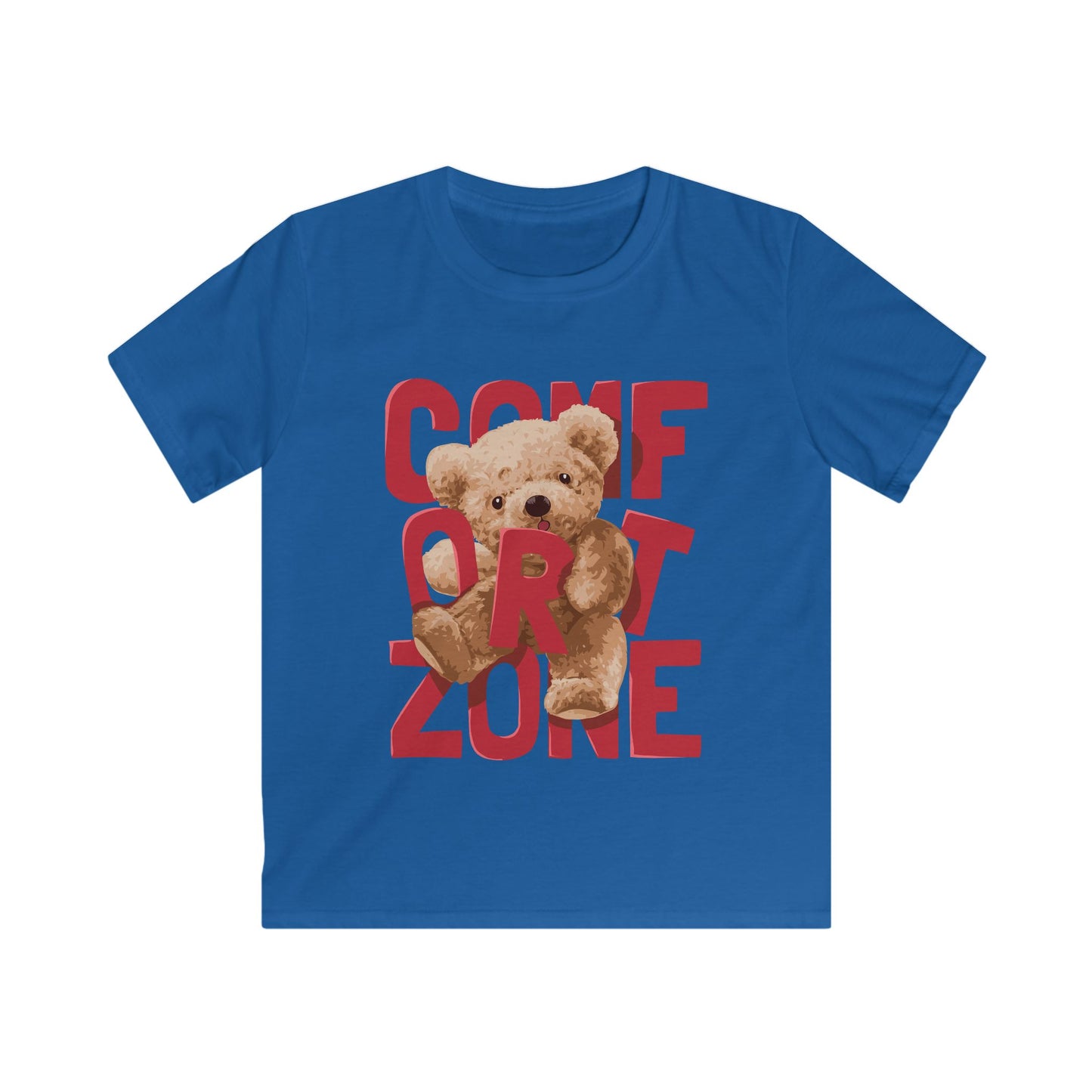 Comfort Zone Kids Tee, Cute Bear T-Shirt, Kids' Sweatshirt, Playful Comfort Shirt, Fun Gift for Boys and Girls Royal