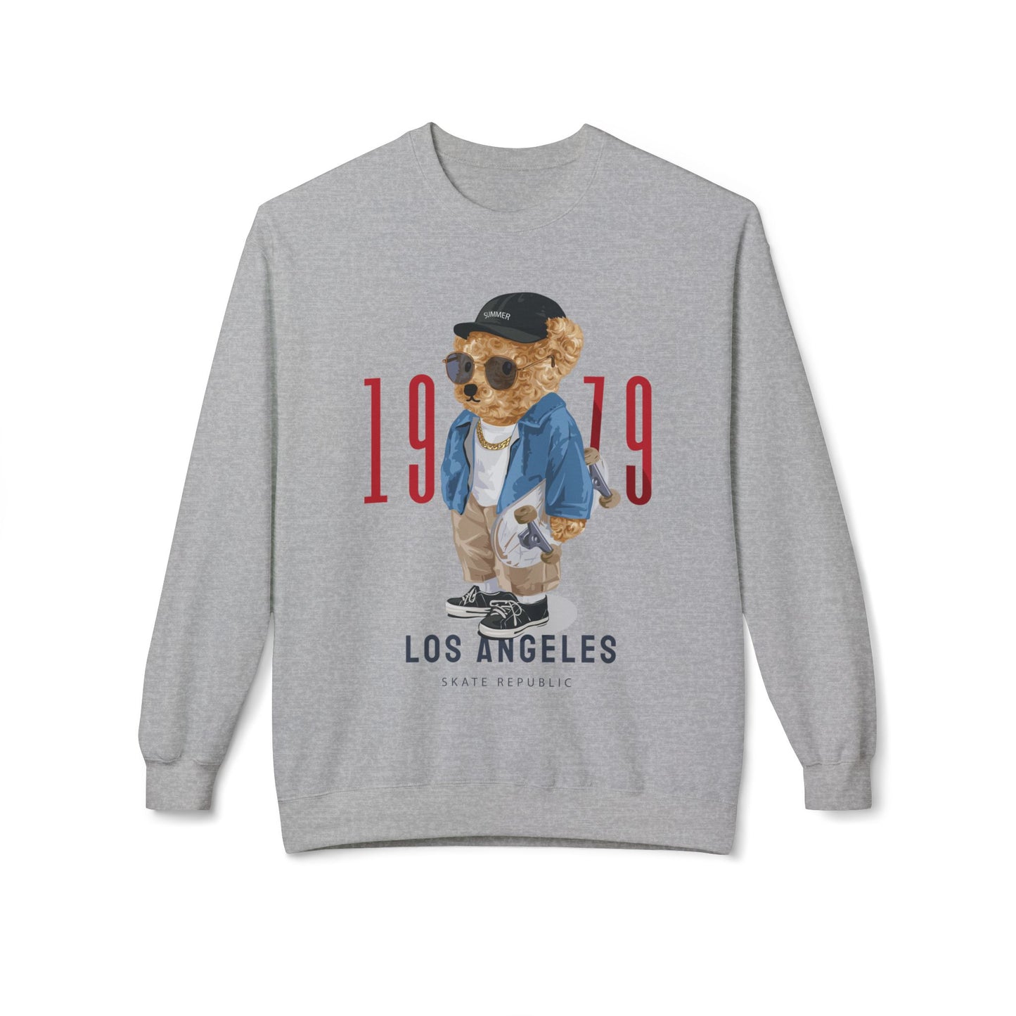 Vintage Los Angeles Bear Sweatshirt, Cozy Crewneck, Unisex Fleece Top, 1979 Style, Perfect for Casual Outfits, Gift for Bears Lovers Sport Grey
