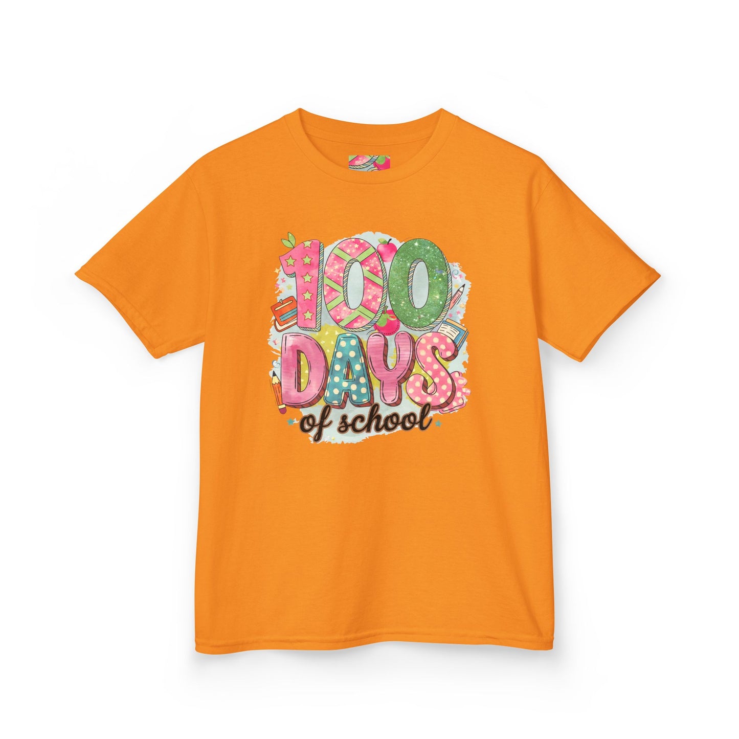 Kids 100 Days of School Tee, Fun t-shirt for kids, Milestone celebration shirt, Perfect for school events, Unique kids' apparel Tennessee Orange