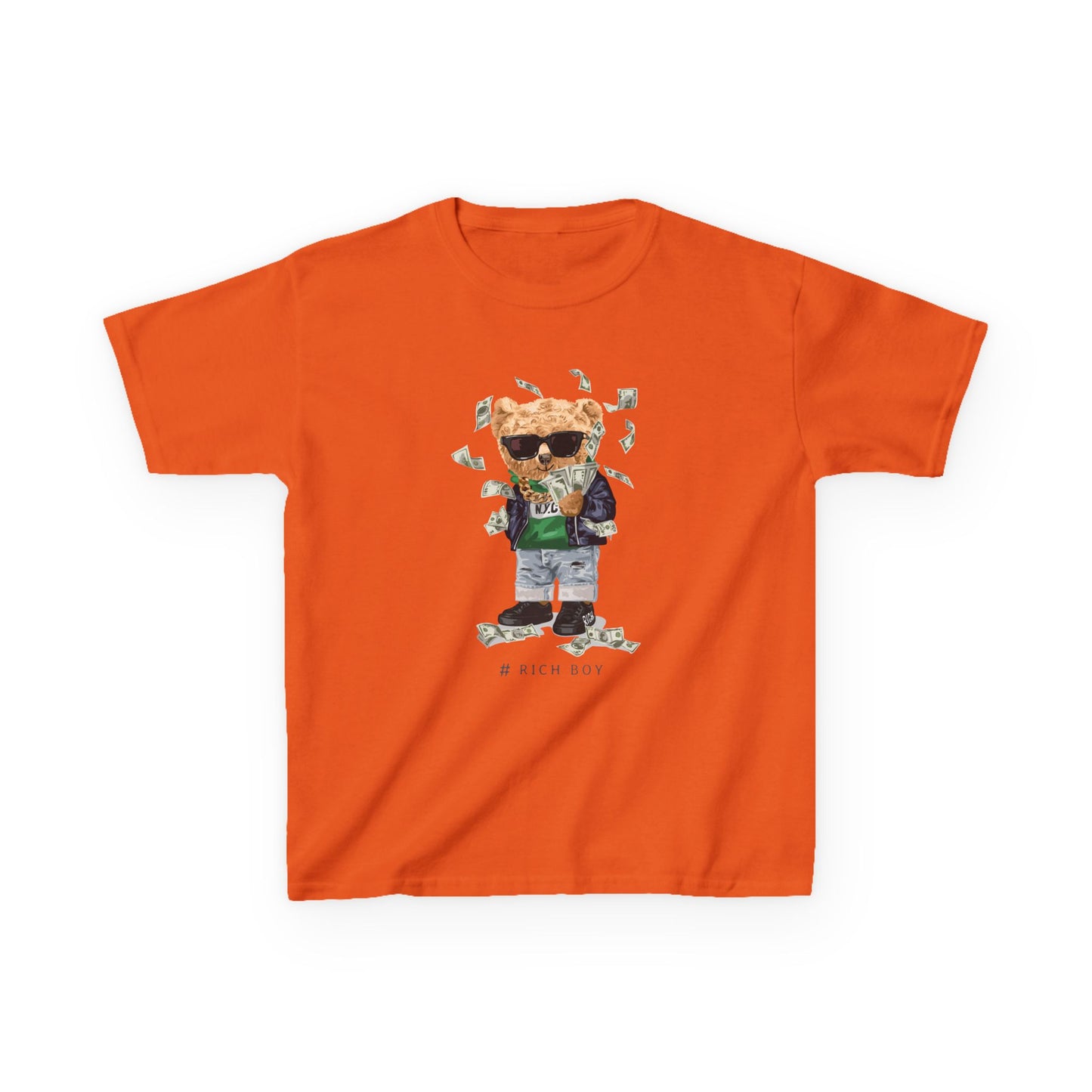 Cool Bear Kids Tee - Fun Graphic Shirt for Stylish Children, Gift for Birthdays, Everyday Wear, Casual Outfit, Unique Kids Apparel Orange