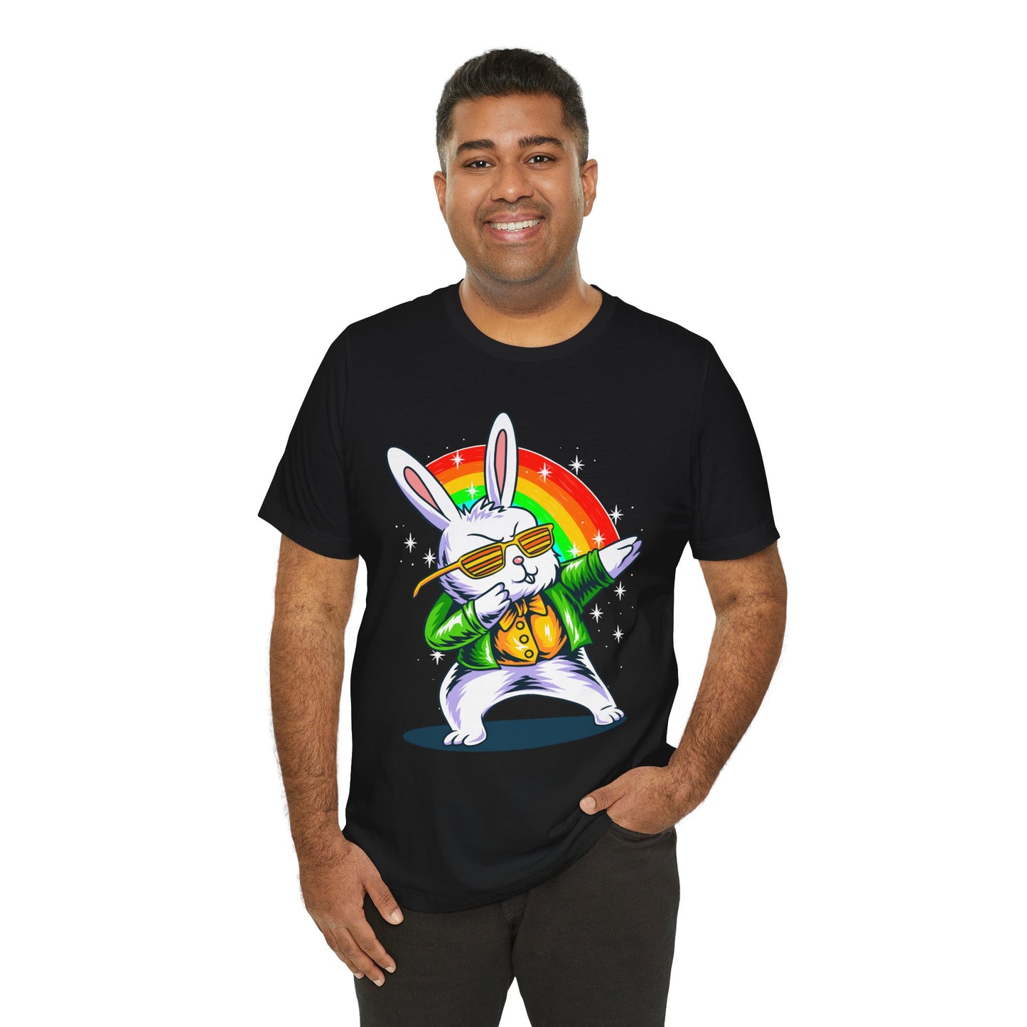 Cool Bunny Vibes Unisex Tee - Retro Rabbit Graphic T-Shirt, Fun Gift, Summer Wear, Festival Top, Animal Lover Apparel