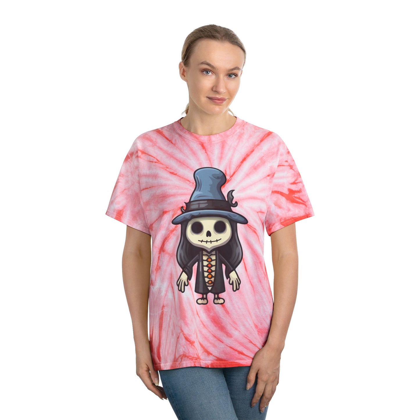 Whimsical Tie-Dye Tee, Cyclone Skull Graphic Shirt, Cute Festival Outfit, Summer Vibes, Perfect for Gifts - Cozy Kawaii LLC