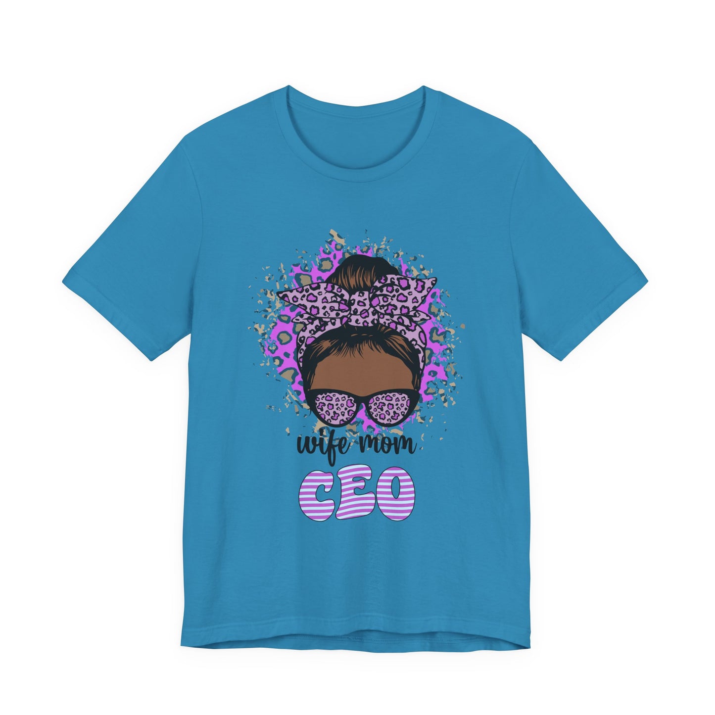 Wife Mom CEO T-Shirt: Empowering Tee for Moms, Gifts for Mother's Day, Women's Casual Wear, Motivational Apparel, Cute Graphic Tee Aqua