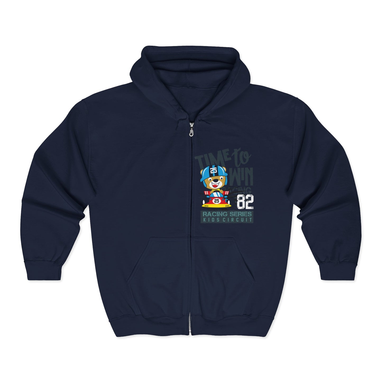 Time to Win Zip Hoodie | Unisex Heavy Blend Sweatshirt, Gift for Gamers, Sports Enthusiasts, Cozy Casual Wear, Fun Hooded Jacket Navy