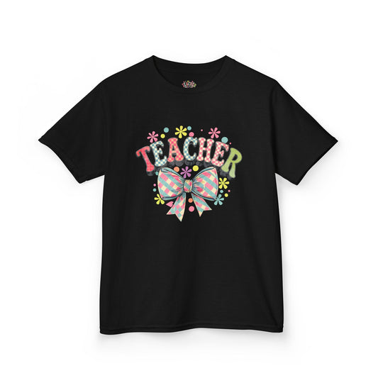 Cute Teacher Kids T-Shirt, Back to School Gift, Classroom Shirt, Kids Apparel, Teacher Appreciation Shirt, Fun Kids Tee Black