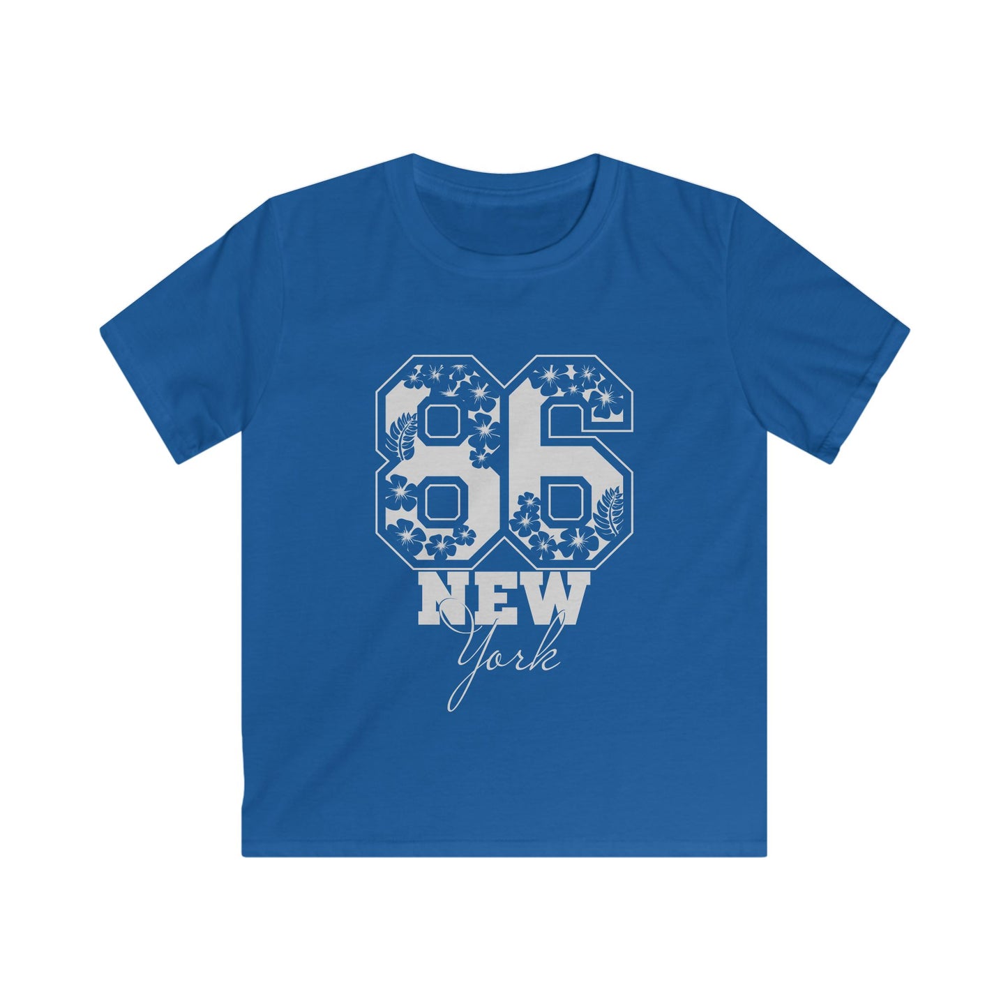 Stylish Kids Graphic Tee with NY 86 Design, Perfect for Birthdays, Playdates, School Events, Urban Fashion, Trendy Casual Wear Royal