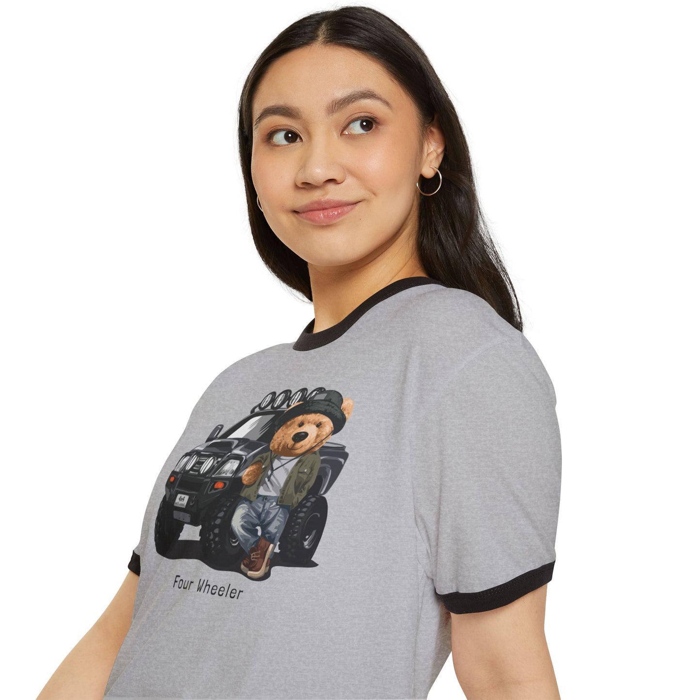 Adventure Bear Ringer T-Shirt | Casual Wear, Gifts for Kids & Teens, Outdoor Enthusiasts, Cute Graphic Tee, Birthday Present
