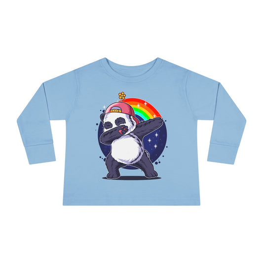 Adorable Panda Long Sleeve Tee for Toddlers - Cute, Funny, Stylish, Comfortable, Perfect for Playtime or Gifts Light Blue