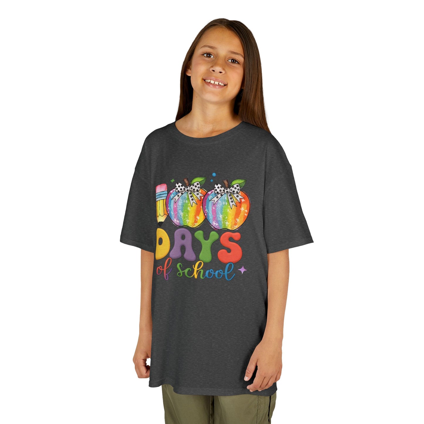 Colorful 100 Days of School Kids Tee, Fun T-Shirt, Back to School, Teacher Gift, Rainbow Design, Kid's Clothing