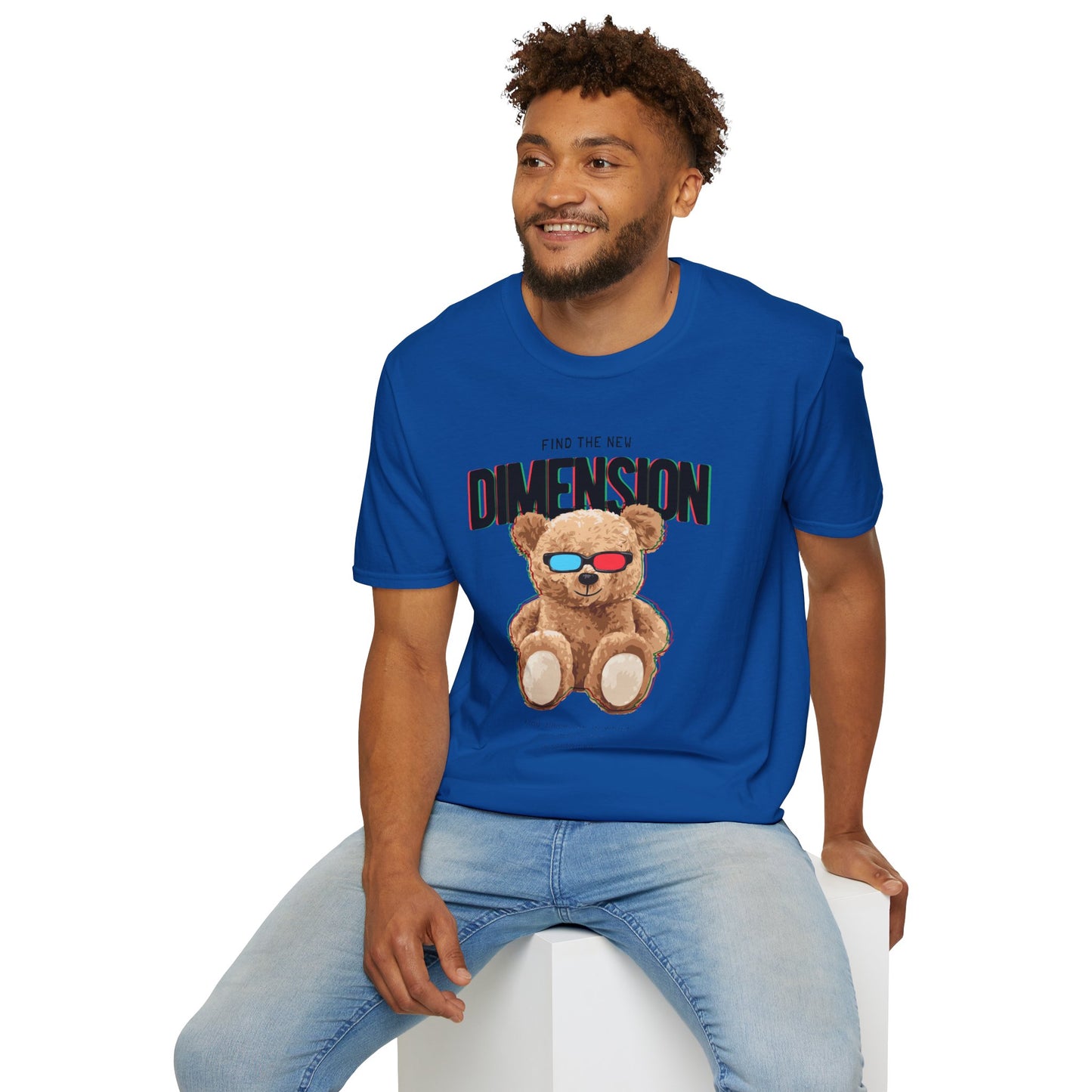 3D Teddy Bear Graphic Unisex Softstyle T-Shirt | Fun Casual Wear, Gift for Teens, Cute Outfit for Movie Night, Gift for Birthdays