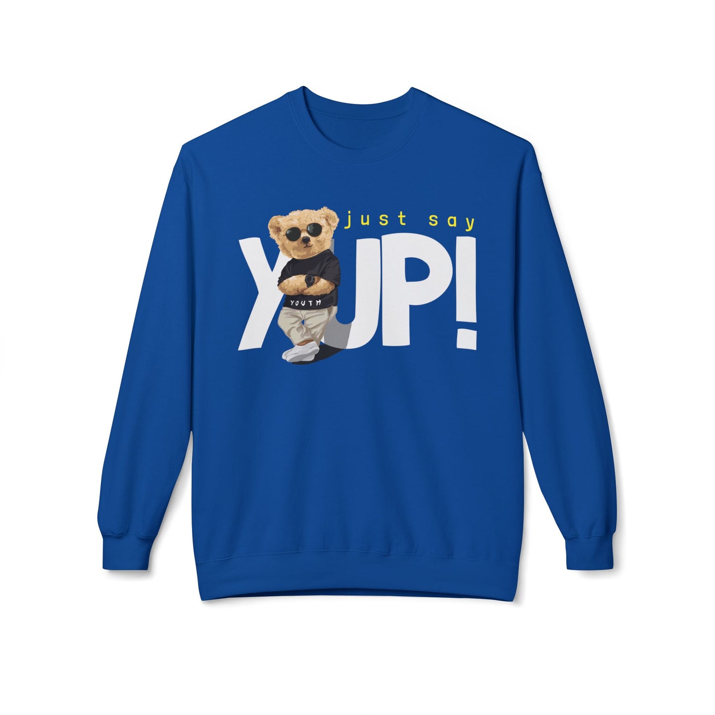 Cute Animal Graphic Fleece Sweatshirt, Cozy Crewneck for Animal Lovers, Perfect Gift for Birthdays, Holidays, Casual Wear Royal