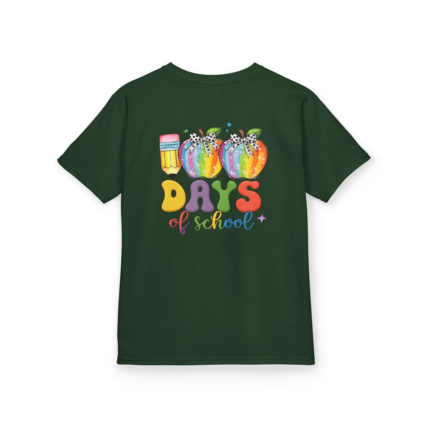 Colorful 100 Days of School Kids Tee, Fun T-Shirt, Back to School, Teacher Gift, Rainbow Design, Kid's Clothing