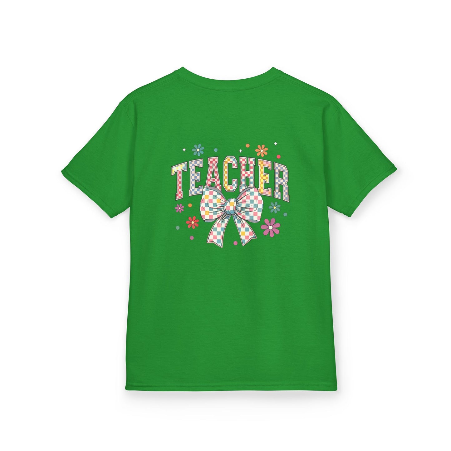 Teacher Kids Tee with Colorful Bow Design, Perfect for Back to School, Teacher Appreciation, Birthday Gift, Fun Classroom Wear