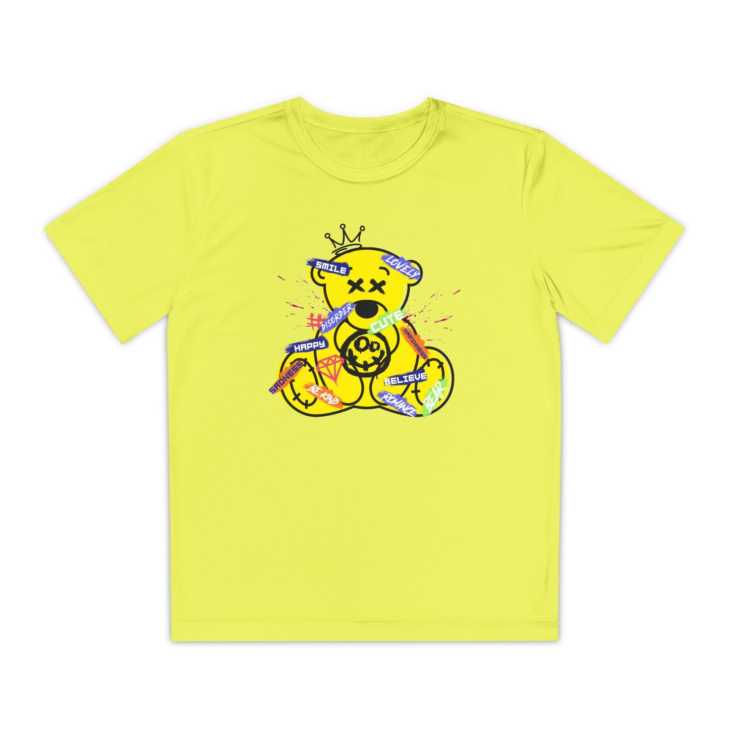 Youth Graphic Tee, Fun Casual Wear, Unique Kids T-Shirt, Sporty Style, Birthday Gift, Playdate Outfit Neon Yellow