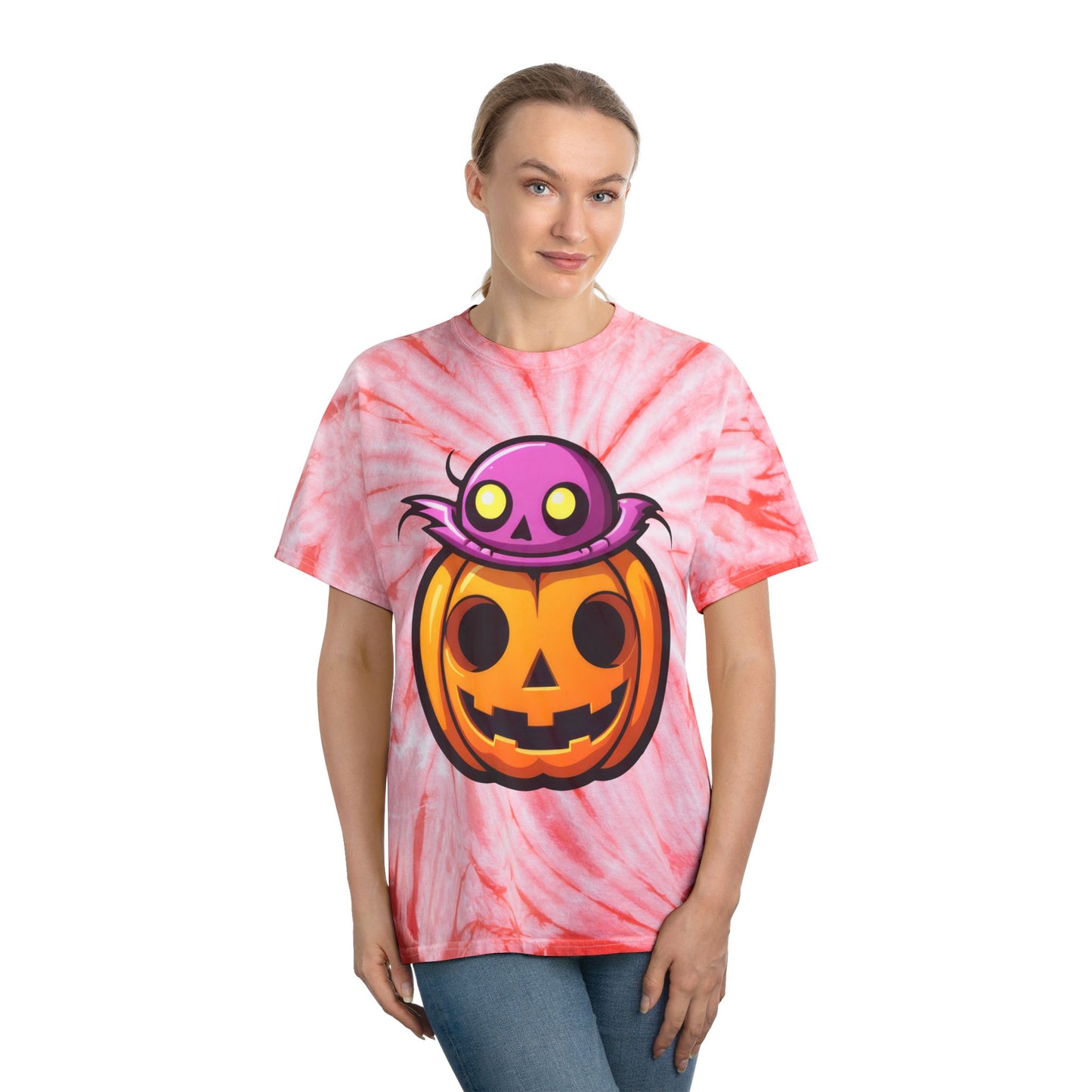 Pumpkin Halloween Tie-Dye Tee | Spooky Fun Shirt for Fall Celebrations, Costume Parties, Kids & Adults, Trendy Tie-Dye Fashion - Cozy Kawaii LLC