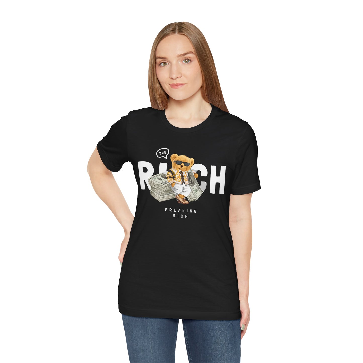 Freaking Rich Graphic Tee, Cute T-Shirt for Success, Fun Gift for Entrepreneurs, Trendy Casual Wear for Parties, Motivational Outfit