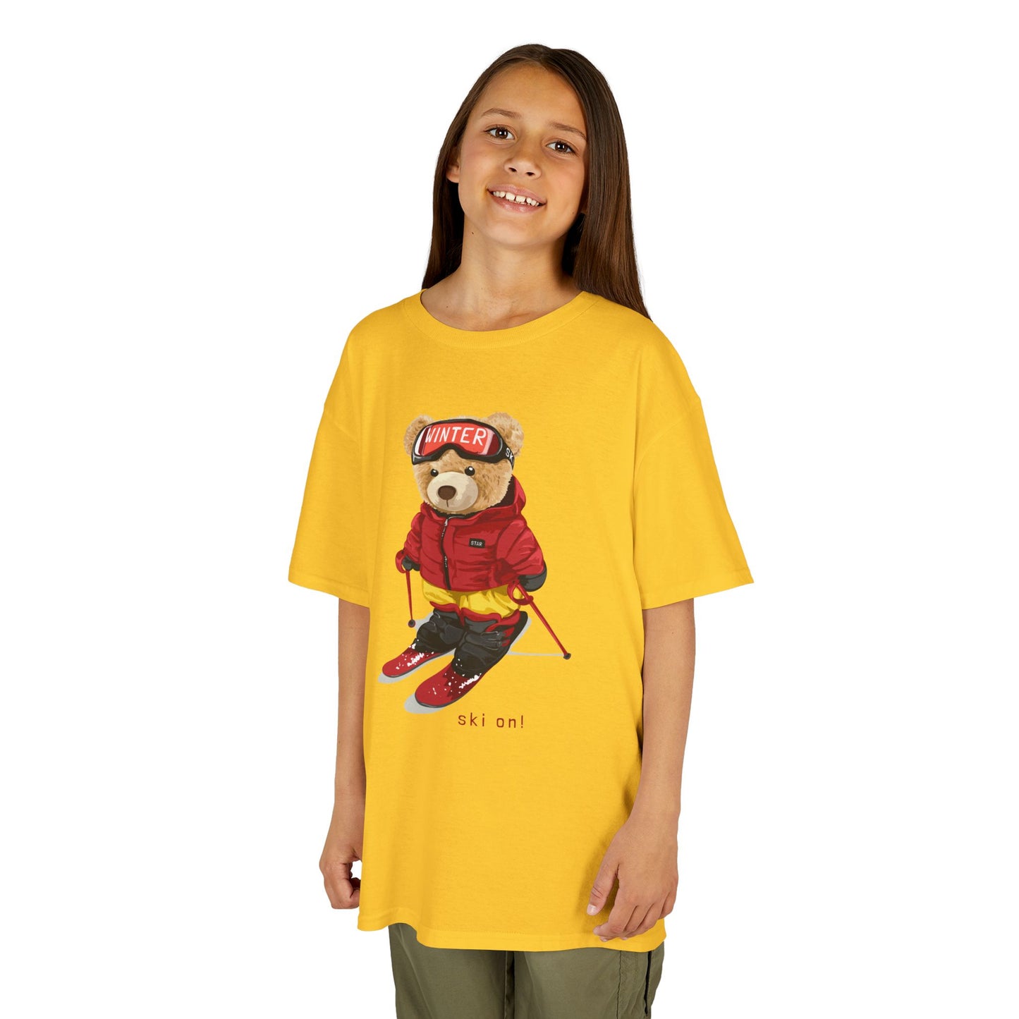 Kids Graphic Tee with Cool Bear Design, Fun Casual Wear for Boys and Girls, Perfect for Birthday Gifts, Playdates, and Everyday Comfort