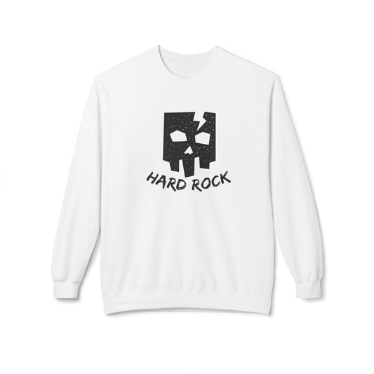 Unisex Hard Rock Sweatshirt, Cozy Music Lover Gift, Trendy Casual Wear, Perfect for Concerts, Birthday Present, Halloween Outfit White