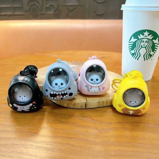 Kawaii Bear Bag Night Light Keychain (4.3 in) - Small Bag Hang Charm Web Celebrity