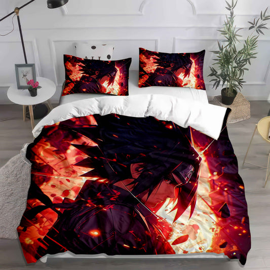 Ultimate Ninja Power Duvet Cover Set - Naruto Sasuke Itachi Anime Bedding Collection