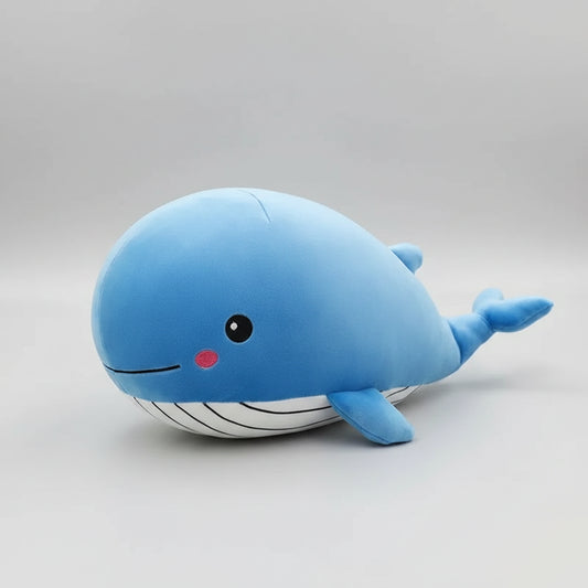 Cute Whale Plush Toy – Soft Ocean Animal Stuffed Pillow Blue
