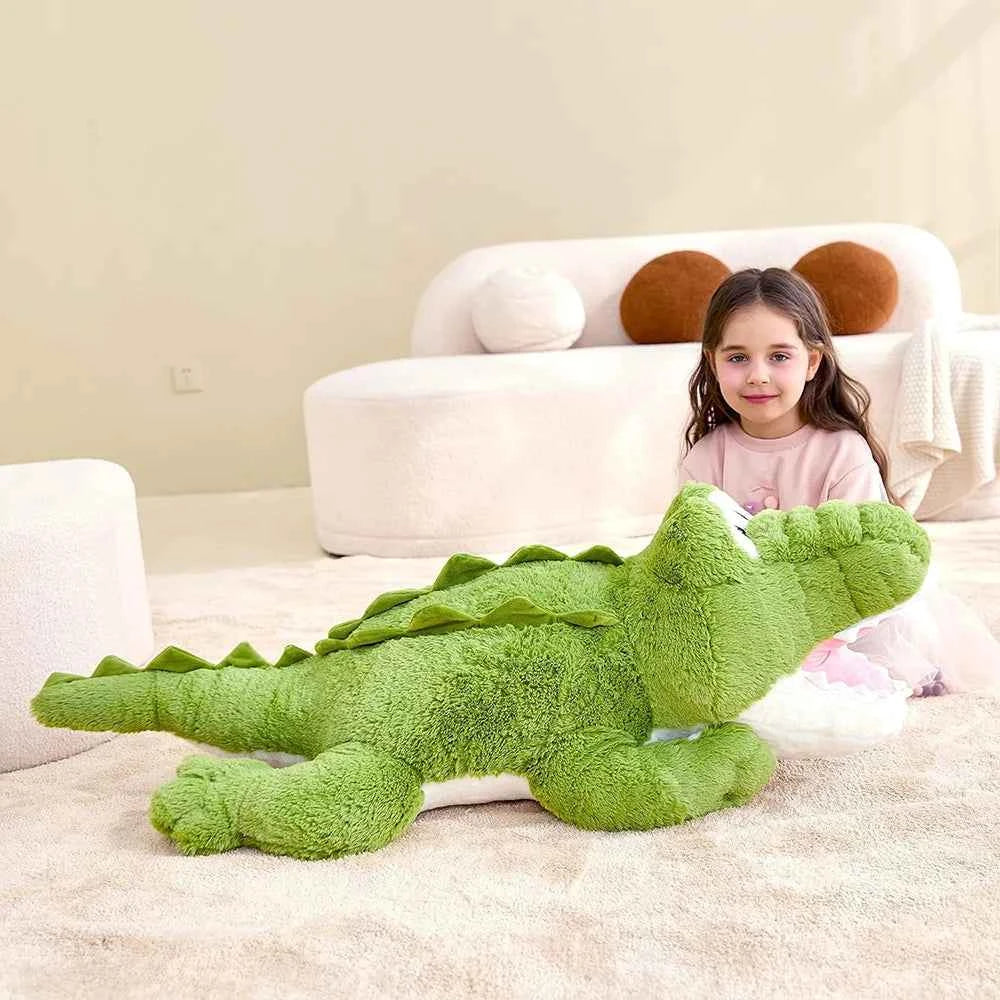 IKASA Giant Crocodile Stuffed Animal Plush Toys,Soft Toy 30" Alligator Large Cute Huge Jumbo Big Size Kawaii Fluffy Fat Plushie