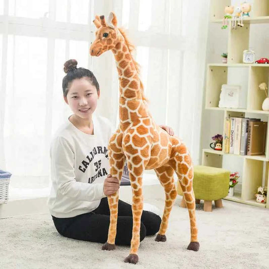 Giant Giraffe Plush Toy – Soft Realistic Giraffe Stuffed Animal Pillow