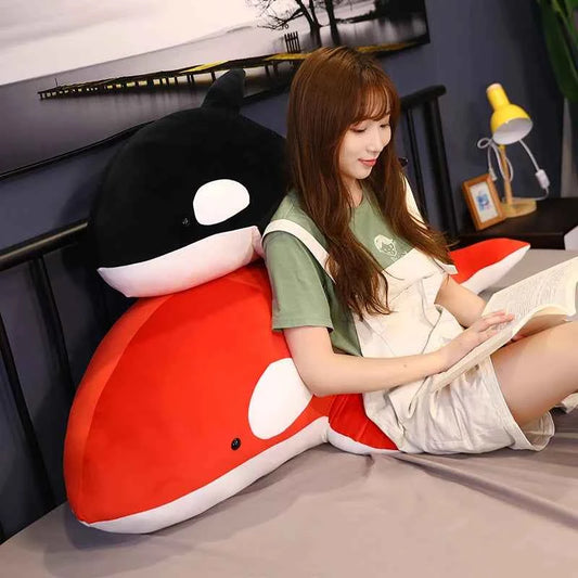 Black Red Shark Plush Toy 60/80cm – Giant Soft Shark Stuffed Animal Pillow Gift