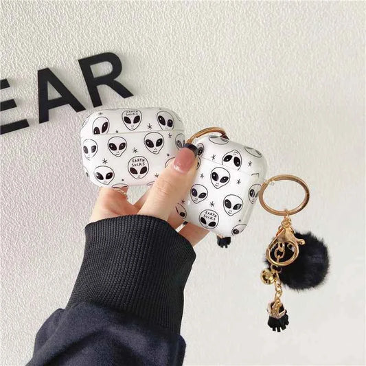 Luxury Case for Airpods pro 2nd Kawaii Alien Airpods3 2 1 Cute Protector with Hairball for Pink Leopard AirPods Pro 2 generation