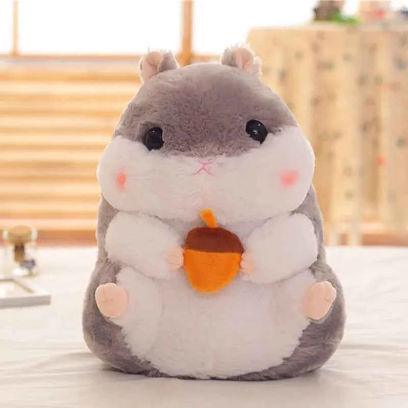 28/38/55CM Interesting Series Cute Cartoon Holding Snacks Hamster Plush Toy Mouse Dolls Bedroom Decoration Girl Birthday Gift